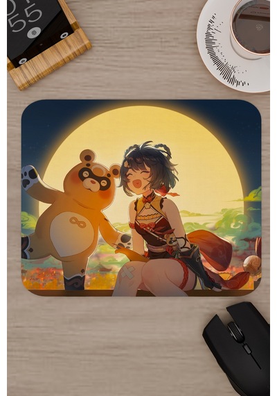 Xiangling Genshin Impact Anime Oyuncu V1 - 22x18 Gaming Mouse Pad Fare Altlığı