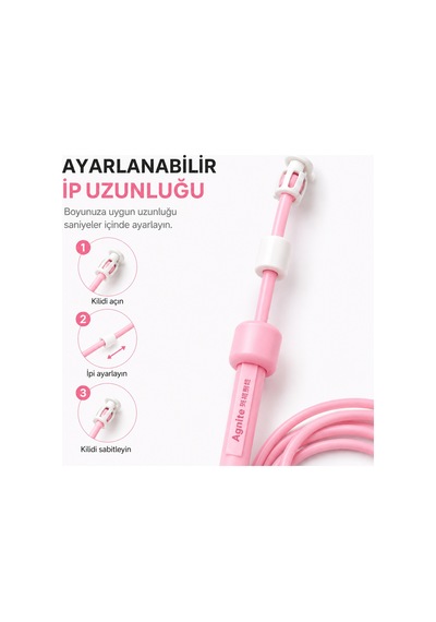 Agnıte Pvc Atlama İpi Sayaçsız Hafif Dayanıklı Fitness İpi Karışık