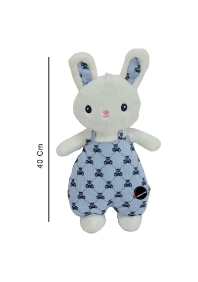 Sevimli Tulumlu Tavşan Peluş Oyuncak 40 Cm Hediyelik Uyku Arkadaşı Mavi