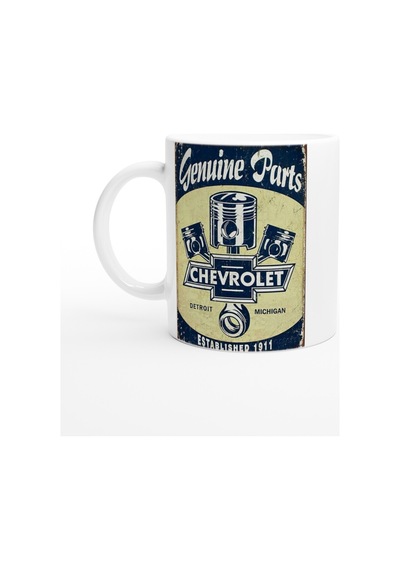 Chevrolet Piston Logolu Retro Kupa Bardak Renkli