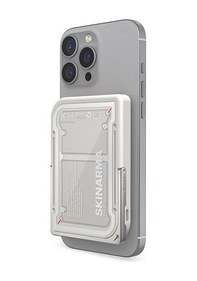 Skinarma Nexus Mecha Kablosuz Powerbank Pd Hızlı Şarj Özellikli Metal Standlı 20w 5000mah Açık Gri