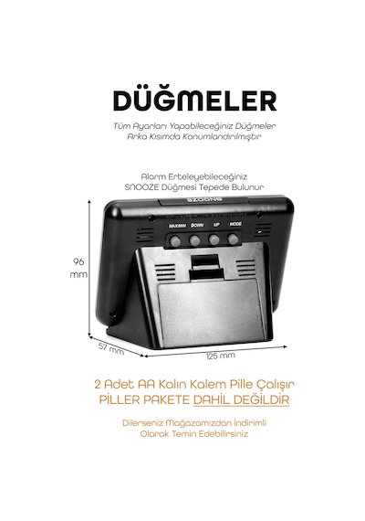 5 Fonksiyonlu Dijital Bebek Nem Ölçer Saat Takvim Alarm Termometre Masa Saati Alarmlı 1601