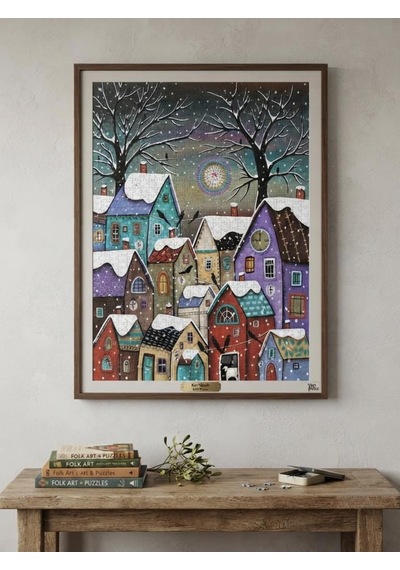 Kar Masalı Ve Göç Yolu İkili Set - 2 X 1000 Parça Manzara İkili Puzzle Seti