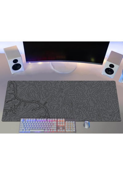Gaming Mouse Pad Xxl Büyük Oyuncu Pad Gri River Gray, 90x40 Cm