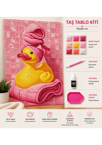 Bedazzling Taşlı Tuval Kiti Büyük Boy Ördek 1 Adet