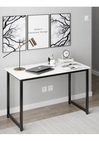 Narin Çalışma Masası Ofis Masası Bilgisayar Masası 120x60cm- Beyaz Beyaz Narin Çalışma Masası Ofis Masası Bilgisayar Masası 120x60cm- Beyaz Beyaz