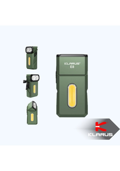 Klarus E8 Triple-light 1000 Lümen El Feneri Yeşil