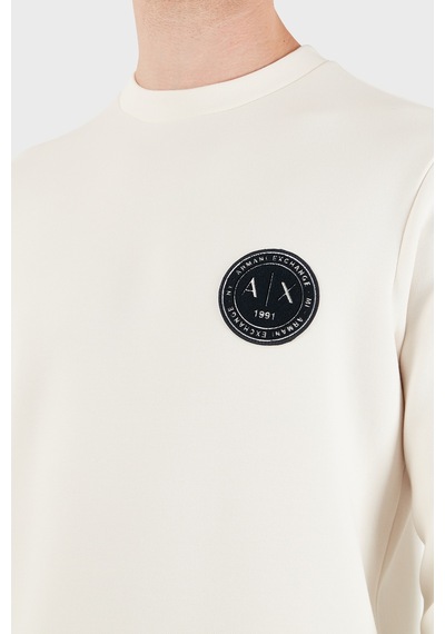 Armani Exchange Logolu Pamuklu Bisiklet Yaka Sweat Erkek Sweat Xm002929 Af16222 U0007 Kırık Beyaz