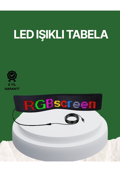 Usb Girişli Rgb Led Tabela Ayarlanabilir Parlaklık Ve Kayan Yazı Özellikli Sarı