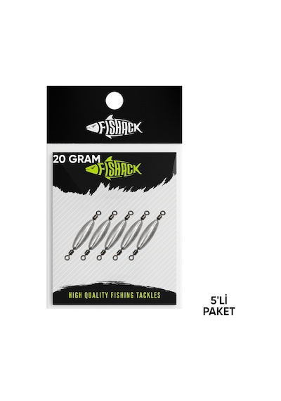 Çift Taraflı Fırdöndülü Kurşun - Fishack - 20 Gram 5'li