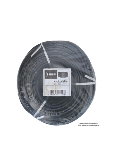 Sgs Elektrik Tesisat Kablosu - 3x2.5 Cca Ttr 48x0.18 - Siyah - 1 Mt.