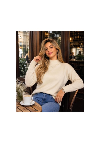 Hira Life Fashion Kadın Şık Tasarım Ve Yumuşak Dokulu Dik Yaka Triko Basic Kazak Bluz Bej Bej Hira Life Fashion Kadın Şık Tasarım Ve Yumuşak Dokulu Dik Yaka Triko Basic Kazak Bluz Bej Bej