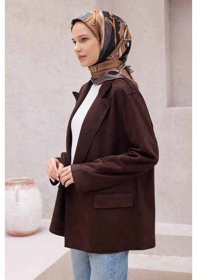 BELLİ Obje Desen İpek Twill Eşarp 4205d01 Füme - 83