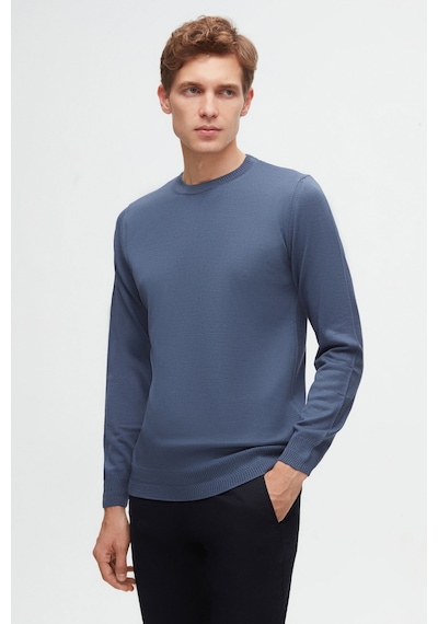 D's Damat Ds Damat Regular Fit İndigo Düz Örgü Kazak 5hf062432004m 771