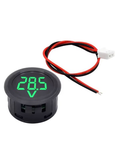 4-100v Dc Voltmetre Yuvarlak Panel Tip Montajlanabilir Dijital Yeşil