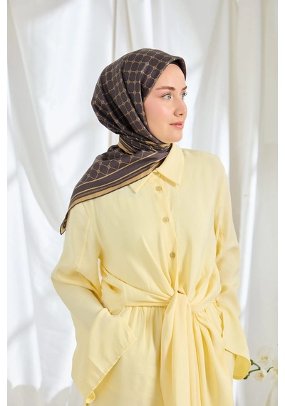 Silk Home %100 Twill İpek Eşarp S539 Acı Kahve