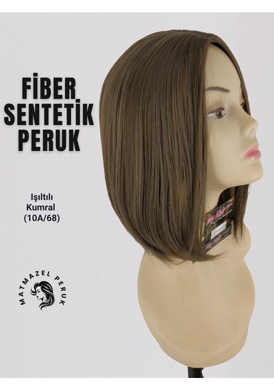 Küt Model Fiber Sentetik Peruk Işıltılı Kumral No-10A-68