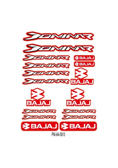 Sticker Seti Dominar Bajaj Motosiklet A4 Ebatı 09 Nötr