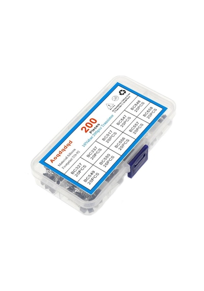 200 Adet Transistör Seti Kutulu 10 Tip Npn Pnp To-92 Bc327 Bc337 Bc517 Bc547 Bc548 Bc549 Bc550