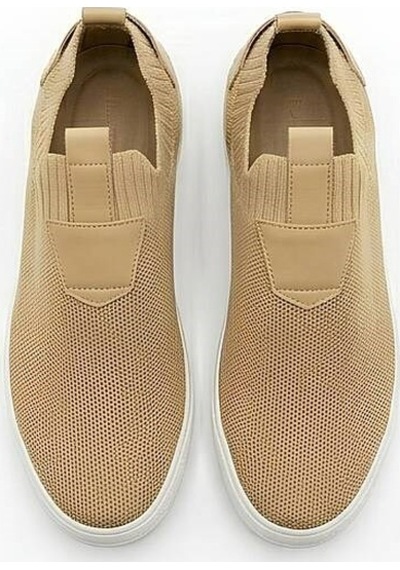 Daytex 4224 Erkek Slip-on - Full Triko Örgü Termo Taban Sneaker Bej