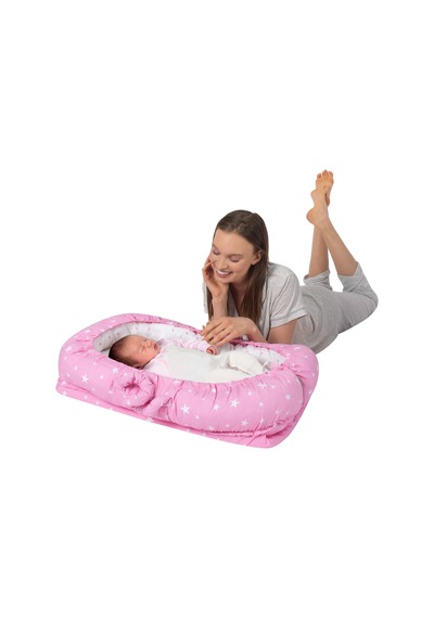 Sevi Bebe Anne Yanı Bebek Yatağı Art-274 Pembe Yıldız