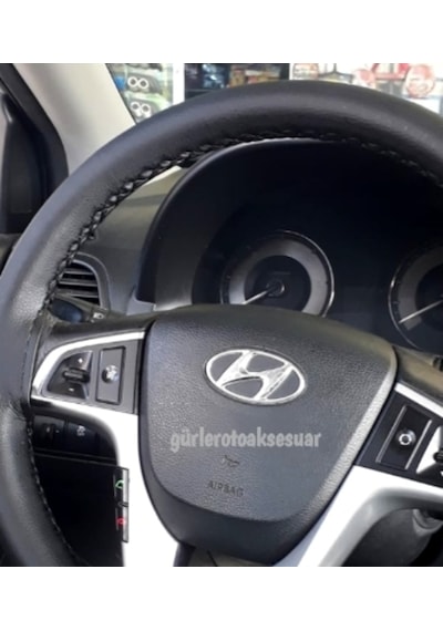 Hyundai Accent Blue Direksiyon Kılıfı Soft Siyah ( 38Cm×10Cm )