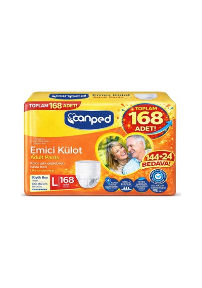 Canped Emici Külot Pants Yetişkin Hasta Bezi L 168 Adet