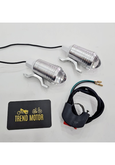 Sis Farı Set 3 Mod Mercekli Gidon Bağlantı - Motosiklet Atv