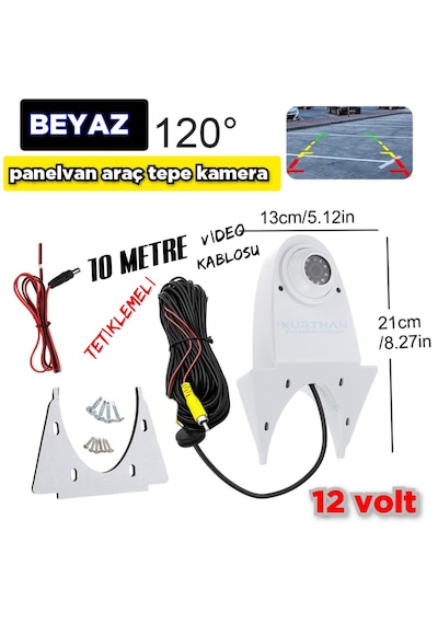Gece Görüşlü Teleskop Tip Araç Geri Görüş Beyaz Tepe Kamera 12 V