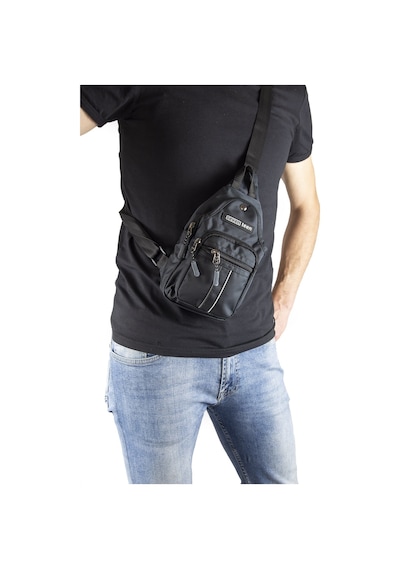 Küçük Boy Çapraz Göğüs El Ve Omuz Çantası Unisex Body Bag 955 Siyah - Gri