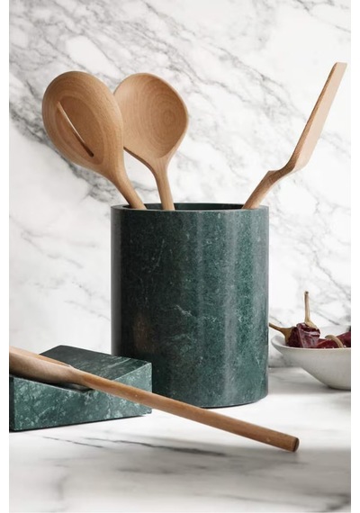 Crate & Barrel Daniel Humm Geneve Yeşil Mermer Mutfak Gereçleri Tutucu Mutfak Ekipmanları