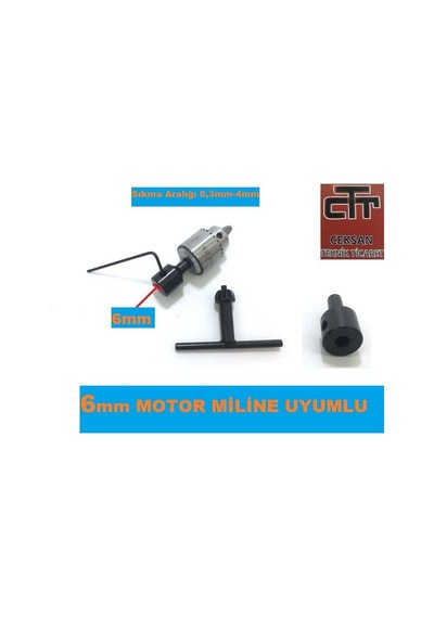 6 Mm Motor Miline Uygun El Matkabı Konik Mandren O.3Mm-4Mm