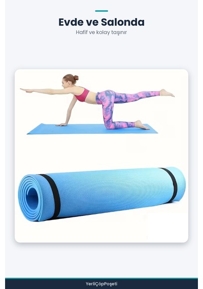 50x140 Cm Pilates Yoga Matı 6 Mm Çok Renkli
