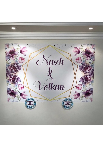 Jetdijitalbaskı Söz Nişan Düğün için Kişiye Özel Branda Afiş Arka Fon (259141559)