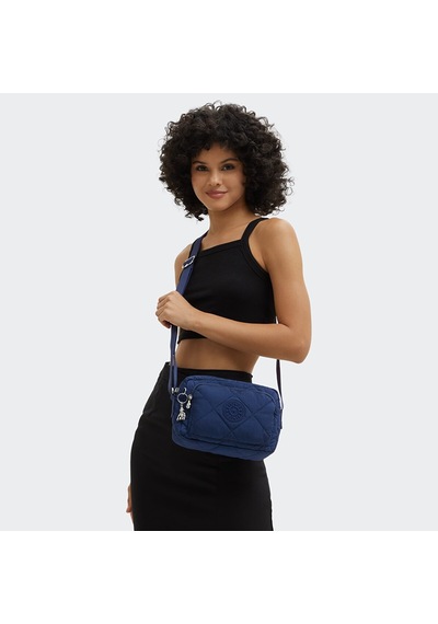 Kipling Kıplıng Abanu M Zip Orta Boy Omuz Çantası Mavi Aıry Blue Quılt Mavi