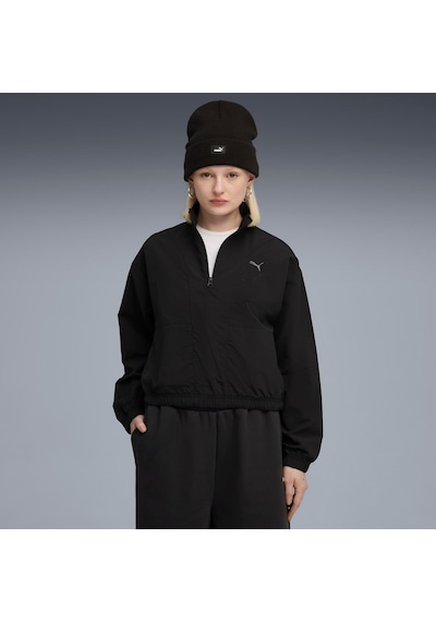 Puma Her Woven Half-zip Crew Kadın Yetişkin Sweatshirt Siyah