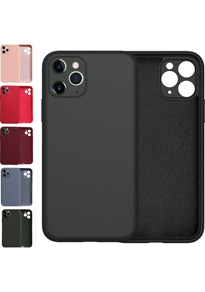 Apple Uyumlu iPhone 11 Pro Kamera Korumali Içi Kadife Silikon Lansman Kilif 211773123 - Renk / Siyah