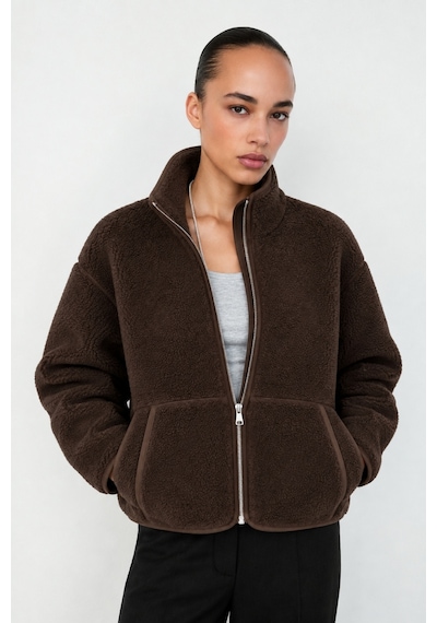 5in1Canpolat Kahverengi Polar Ceket 23236