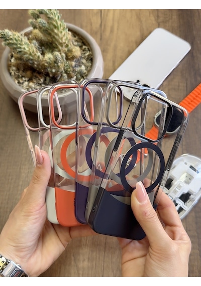 Apple iPhone 16 Pro Max Magsafe Uyumlu Mika Sararmaz Kılıf Soocase720 Çok Renkli