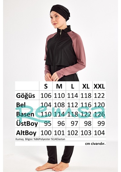 Adasea Reglan Kol Tam Kapalı Tesettür Mayo Debbıe 1405 Kiremit Kiremit