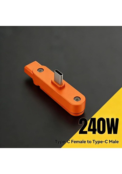 Katlanabilir Standlı Type-c To Type-c Adaptör Taşınabilir Mini Dock Şarj Ve Veri Dönüştürücü Anahtarlık Tasarım Turuncu