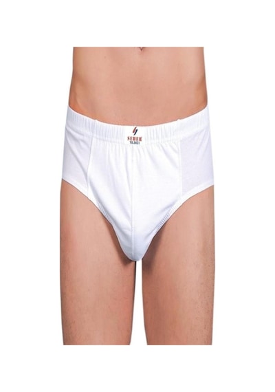 Yıldızı Beyaz 6'lı Paket %100 Pamuk Erkek Slip Külot 0005 Beyaz