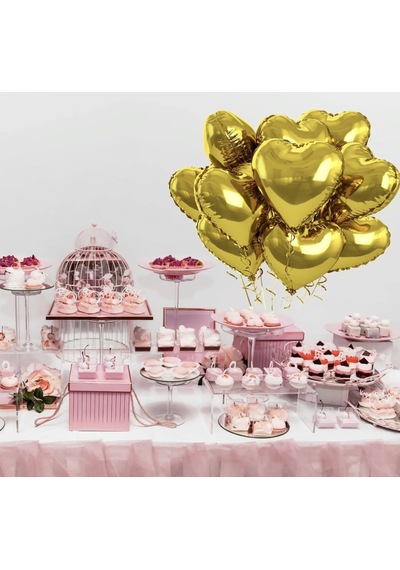 Brokoli Home 3 Adet Folyo Balon Altın Sarısı Gold Uçan Balon 45 Cm 18 İnç Gold
