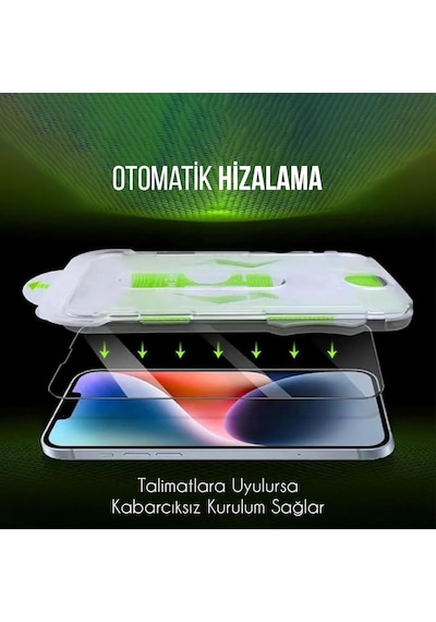 İphone 13 İle Uyumlu Ekran Koruyucu Kolay Kurulum Uçtan Kenara Tam Kapsama Dayanıklı Temperli Kırılmaz Cam Koruma