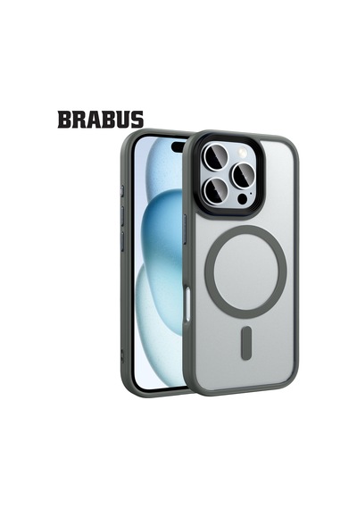 İphone 16 Pro Max Uyumlu Anti-shock Magsafe Özellikli Kenarları Yumuşak Buzlu Mat Fall Silikon Kılıf Gri