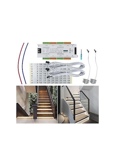 Akıllı Merdiven Aydınlatması Lamba Pır Hareket Sensör Step-1002 Basamak Adım Kontrol 12v-24v Kontrol Sistemi Smd Cob Tek Renkli Led Şerit Cihaz Beyaz
