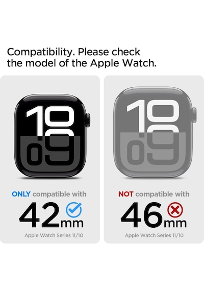 Apple Watch 42mm Seri 11/10 İle Uyumlu Kılıf & Kordon Kayış Lite Fit Pro Matte Black - Acs08594 Çok Renkli