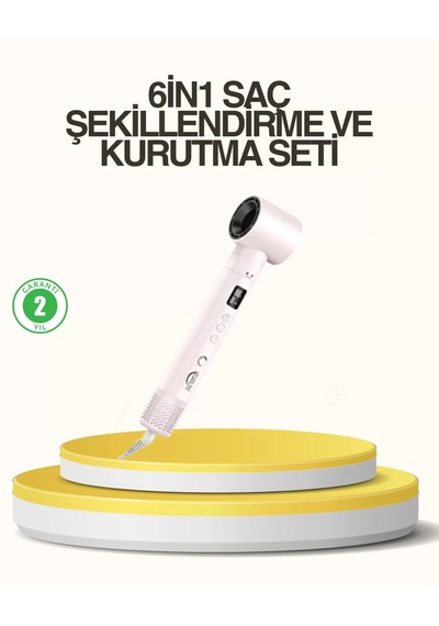 Northcity Motorlu Saç Şekillendirme Seti - 6 İn 1 Lcd Ekranlı İyonlu Fırça