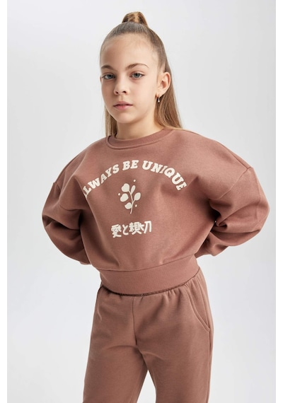 Defacto Kız Çocuk Relax Fit Bisiklet Yaka Baskılı Kalın Sweatshirt B4675A823WNBN569 Kahverengi Defacto Kız Çocuk Relax Fit Bisiklet Yaka Baskılı Kalın Sweatshirt B4675A823WNBN569 Kahverengi