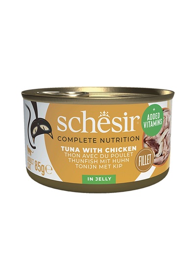 Schesir Jelly Ton Balıklı Ve Tavuklu Yetişkin Kedi Konservesi 85 Gr 12'li Paket